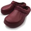 imageAmoji Fur Lined Clogs Fleece Garden Slippers House Home Winter Clogs ShoesBurgundy