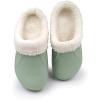 imageAmoji Fur Lined Clogs Fleece Garden Slippers House Home Winter Clogs ShoesGreen