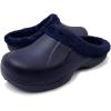 imageAmoji Fur Lined Clogs Fleece Garden Slippers House Home Winter Clogs ShoesNavy