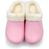 imageAmoji Fur Lined Clogs Fleece Garden Slippers House Home Winter Clogs ShoesPink