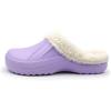 imageAmoji Fur Lined Clogs Fleece Garden Slippers House Home Winter Clogs ShoesPurple