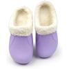 imageAmoji Fur Lined Clogs Fleece Garden Slippers House Home Winter Clogs ShoesPurple