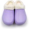 imageAmoji Fur Lined Clogs Fleece Garden Slippers House Home Winter Clogs ShoesPurple