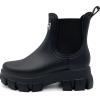 imageAmoji Unisex Ankle Chelsea Rain Platform Rubber Waterproof Boots 917Black