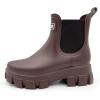 imageAmoji Unisex Ankle Chelsea Rain Platform Rubber Waterproof Boots 917Brown