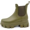 imageAmoji Unisex Ankle Chelsea Rain Platform Rubber Waterproof Boots 917Olive