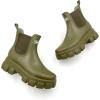 imageAmoji Unisex Ankle Chelsea Rain Platform Rubber Waterproof Boots 917Olive