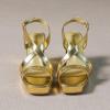 imageAmoji Women 4 Inch Block Heels Platform Cross Strap Chunky Heeled Sandals 3184inchpugold