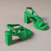 imageAmoji Women 4 Inch Block Heels Platform Cross Strap Chunky Heeled Sandals 3184inchpugreen