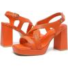 imageAmoji Women 4 Inch Block Heels Platform Cross Strap Chunky Heeled Sandals 3184inchpuorange