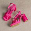 imageAmoji Women 4 Inch Block Heels Platform Cross Strap Chunky Heeled Sandals 3184inchpurose