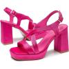 imageAmoji Women 4 Inch Block Heels Platform Cross Strap Chunky Heeled Sandals 3184inchpurose