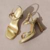 imageAmoji Women 4 Inches Heels Lady Platform Heeled Sandals Ankle Strap FZ323323gold