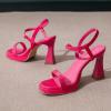 imageAmoji Women 4 Inches Heels Lady Platform Heeled Sandals Ankle Strap FZ323323rose