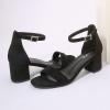 imageAmoji Womens 25 Inch Low Heel Ankle Strap Dressy Sandals 301Blacknubuck