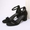 imageAmoji Womens 25 Inch Low Heel Ankle Strap Dressy Sandals 301Blacknubuck