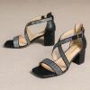 imageAmoji Womens 25 Inch Low Heel Ankle Strap Dressy Sandals 301Crossblack