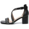 imageAmoji Womens 25 Inch Low Heel Ankle Strap Dressy Sandals 301Crossblack
