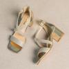 imageAmoji Womens 25 Inch Low Heel Ankle Strap Dressy Sandals 301Crossgold