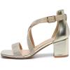 imageAmoji Womens 25 Inch Low Heel Ankle Strap Dressy Sandals 301Crossgold