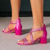 imageAmoji Womens 25 Inch Low Heel Ankle Strap Dressy Sandals 301Crossrose