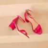 imageAmoji Womens 25 Inch Low Heel Ankle Strap Dressy Sandals 301Fuchsiasatin