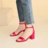 imageAmoji Womens 25 Inch Low Heel Ankle Strap Dressy Sandals 301Fuchsiasatin