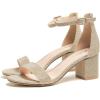 imageAmoji Womens 25 Inch Low Heel Ankle Strap Dressy Sandals 301Goldglitter