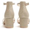 imageAmoji Womens 25 Inch Low Heel Ankle Strap Dressy Sandals 301Goldglitter