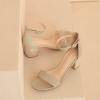 imageAmoji Womens 25 Inch Low Heel Ankle Strap Dressy Sandals 301Goldglitter