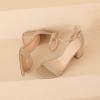 imageAmoji Womens 25 Inch Low Heel Ankle Strap Dressy Sandals 301Goldglitter