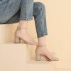 imageAmoji Womens 25 Inch Low Heel Ankle Strap Dressy Sandals 301Goldglitter