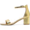 imageAmoji Womens 25 Inch Low Heel Ankle Strap Dressy Sandals 301Goldpu
