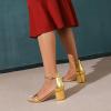 imageAmoji Womens 25 Inch Low Heel Ankle Strap Dressy Sandals 301Goldpu