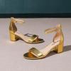 imageAmoji Womens 25 Inch Low Heel Ankle Strap Dressy Sandals 301Goldpu