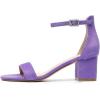 imageAmoji Womens 25 Inch Low Heel Ankle Strap Dressy Sandals 301Lavender