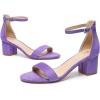 imageAmoji Womens 25 Inch Low Heel Ankle Strap Dressy Sandals 301Lavender