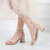imageAmoji Womens 25 Inch Low Heel Ankle Strap Dressy Sandals 301Nudenubuck