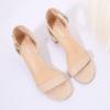 imageAmoji Womens 25 Inch Low Heel Ankle Strap Dressy Sandals 301Nudenubuck