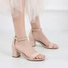 imageAmoji Womens 25 Inch Low Heel Ankle Strap Dressy Sandals 301Nudenubuck