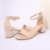 imageAmoji Womens 25 Inch Low Heel Ankle Strap Dressy Sandals 301Nudenubuck