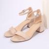 imageAmoji Womens 25 Inch Low Heel Ankle Strap Dressy Sandals 301Nudenubuck