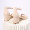 imageAmoji Womens 25 Inch Low Heel Ankle Strap Dressy Sandals 301Nudenubuck