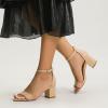 imageAmoji Womens 25 Inch Low Heel Ankle Strap Dressy Sandals 301Nudepu