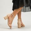 imageAmoji Womens 25 Inch Low Heel Ankle Strap Dressy Sandals 301Nudepu