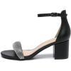 imageAmoji Womens 25 Inch Low Heel Ankle Strap Dressy Sandals 301Rhinestoneblack