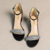 imageAmoji Womens 25 Inch Low Heel Ankle Strap Dressy Sandals 301Rhinestoneblack