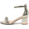 imageAmoji Womens 25 Inch Low Heel Ankle Strap Dressy Sandals 301Rhinestonegold