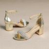 imageAmoji Womens 25 Inch Low Heel Ankle Strap Dressy Sandals 301Rhinestonegold