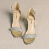 imageAmoji Womens 25 Inch Low Heel Ankle Strap Dressy Sandals 301Rhinestonegold